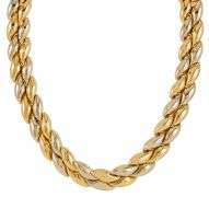 Chimento Two Tone Puffed Reversible Collar Necklace in 18K