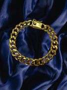 Strong 30 Gram 14 Kt Gold Plated Concave Cuban Link Bracelet