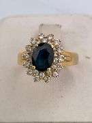 CERTIFIED 18K SAPPHIRE AND DIAMOND RING