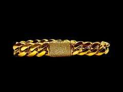 Yellow Gold Plate Cuban Curb Link Bracelet