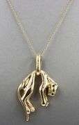 18kt Yellow gold hanging Panthera pendant on chain