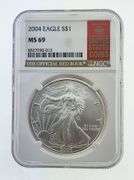 2004 American Silver Eagle, NGC MS69 "Red Book Label"