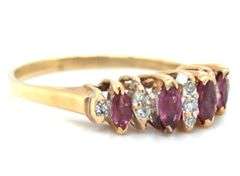Popular 14K YG Ruby & Diamond Pyramid Ring