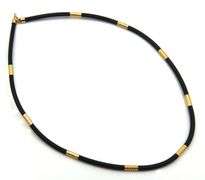 Useful 14K YG and Rubber Necklace