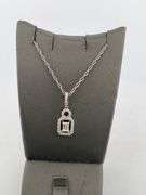 CERTIFIED BRAND NEW 14K WHITE CHAIN WITH DIAMOND PENDANT