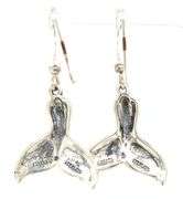 925 Sterling silver signed Kabana Whale tail earrings