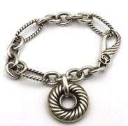David Yurman carved cable disc bracelet