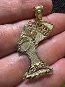 10k Yellow Gold Nefertiti Egyptian Queen Pendant