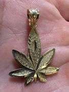 10k Yellow Gold Marijuana Pot Leaf Pendant