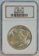 1923 Peace Silver Dollar $1 in NGC Holder MS64 Brilliant Uncirculated Strong Luster