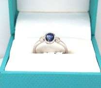 Exquisite Oval Brilliant-Cut Blue Sapphire & Diamond Ring in 925 Sterling Silver