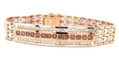 14kt White and rose gold 4.4ctw diamond bracelet
