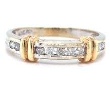 10kt 2 tone gold diamond band