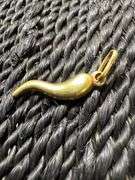 10K Yellow Gold Italian Horn Amulet Pendant
