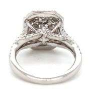 GIA Certificate Platinum 1.06ct Rectangular Cut Lab Diamond in Double Halo Split Shank Diamond Ring