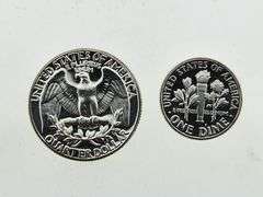 1962 Proof Quarter & Dime, 90% Silver