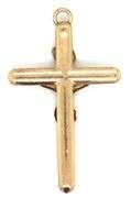 14kt Two tone gold religious cross pendant