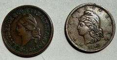 2 1863 Patriotic CW Tokens