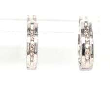 10kt White gold 0.10ctw diamond hoop earrings