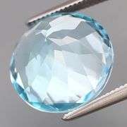 Superbly cut VS grade heavy flashing 10ct Swiss blue Topaz solitaire!