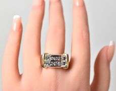 Sparkling 14K White and Yellow Gold Approx. 1.00CTW Diamond Ring