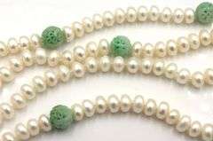 Pearl and Jade long necklace