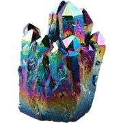 Rainbow Aura Quartz Crystal Cluster Titanium Coated