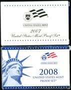 2 Different US Proof Sets: 2007 & 2008