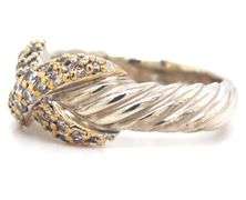 David Yurman 2-tone diamond X ring