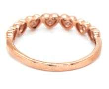 10kt Yellow gold diamond accent heart band