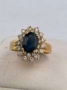 CERTIFIED 18K SAPPHIRE AND DIAMOND RING