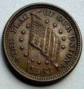 1863 Dix Near Uncirculated PatrioticCW Token