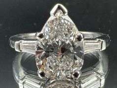 Platinum Pear Cut Diamond of 2.49ct