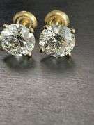 BRAND NEW 2.00 CARATS LAB GROWN DIAMOND STUDS. 14K YELLOW GOLD