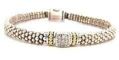 Lagos Caviar two tone diamond bracelet