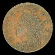 1863 Indian Head “Not One Cent” Patriotic Civil War Token