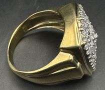 10K Yellow Gold Men Diamond Ring of 2ct