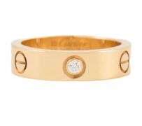 Cartier Classic 3 Diamonds Love Band Ring in 18K