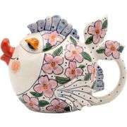 Hand Painted Ceramic Fish Teapot