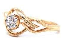 10kt Yellow gold round pave diamond Infinity ring