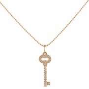 Tiffany & Co. 0.15ctw Diamond Vintage Oval Key Pendant Necklace in 18K