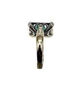 Dazzling 14 Kt White Gold Plate 6.5 Ct Simulated London Blue Topaz Ring