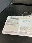 CERTIFIED 14K WHITE GOLD DIAMOND BANGLE BRACELET