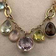 14K YELLOW GOLD GEM NECKLACE
