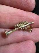10K Yellow Gold Trumpet Horn Pendant