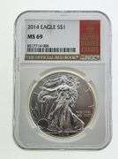 2014 American Silver Eagle, NGC MS69 "Red Book Label"