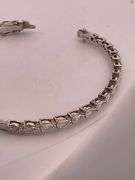 CERTIFIED 14K WHITE GOLD DIAMOND BANGLE BRACELET