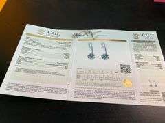 CERTIFIED 18K WHITE GOLD DIAMOND AND SAPPHIRE EARRINGS