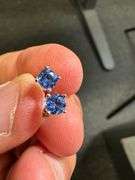 Rhodium Plated Sterling Silver 925 Lab Grown Sapphire 0.67ct (4mm) Earrings (Pair)