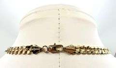 Sharp Yellow Gold Plated Cuban Link Chain Necklace.